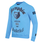 NBA MEMPHIS GRIZZLIES OLD ENGLISH CHANDAIL À COL ROND POUR HOMME (BLEU UNIVERSITÉ)