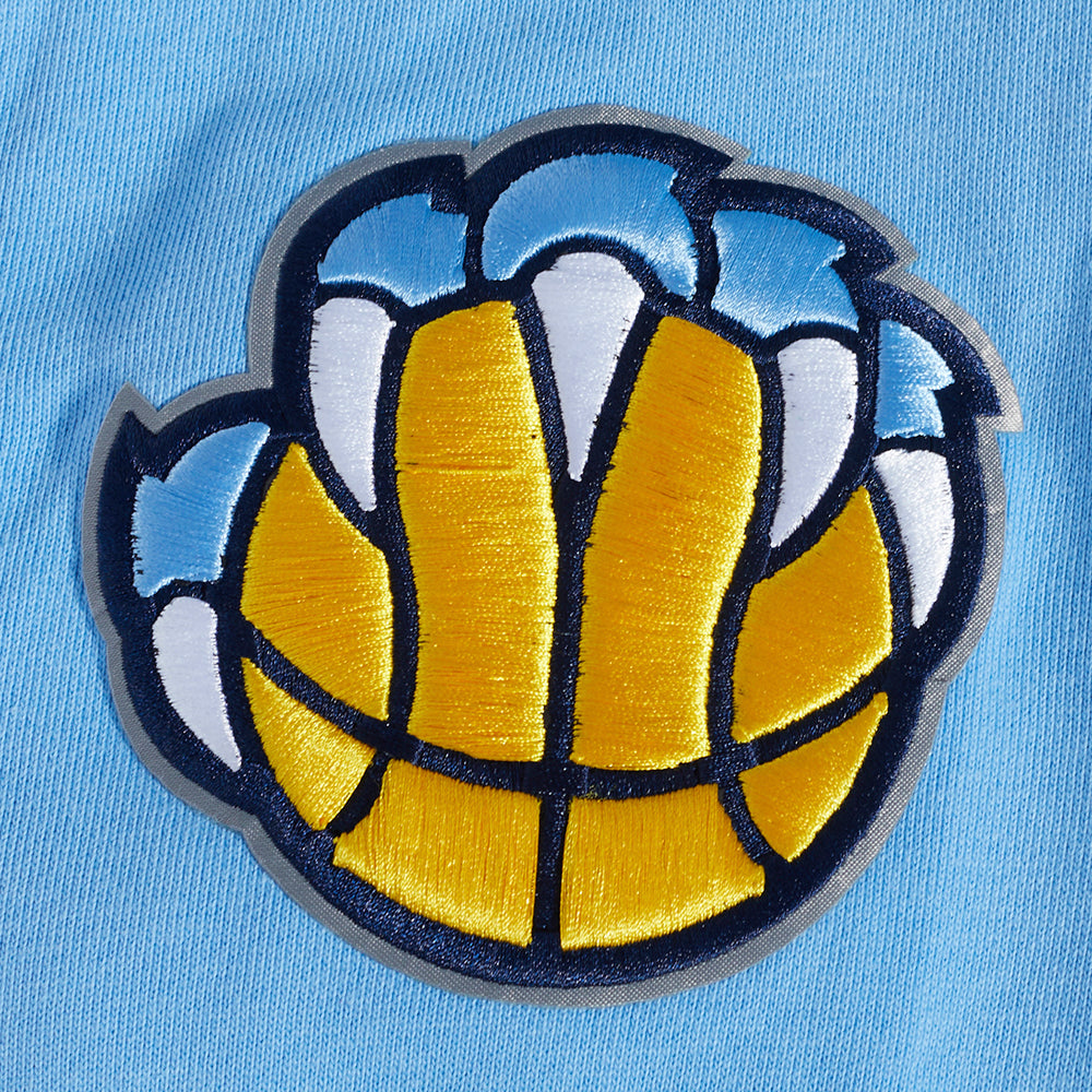 NBA MEMPHIS GRIZZLIES OLD ENGLISH CHANDAIL À COL ROND POUR HOMME (BLEU UNIVERSITÉ)
