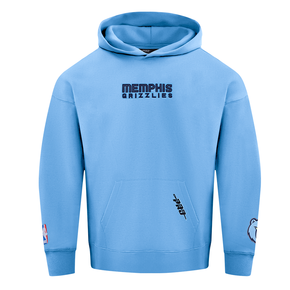 NBA MEMPHIS GRIZZLIES WINGSPAN MEN'S DROP SHOULDER FLEECE PULLOVER HOODIE (UNIVERSITY BLUE)