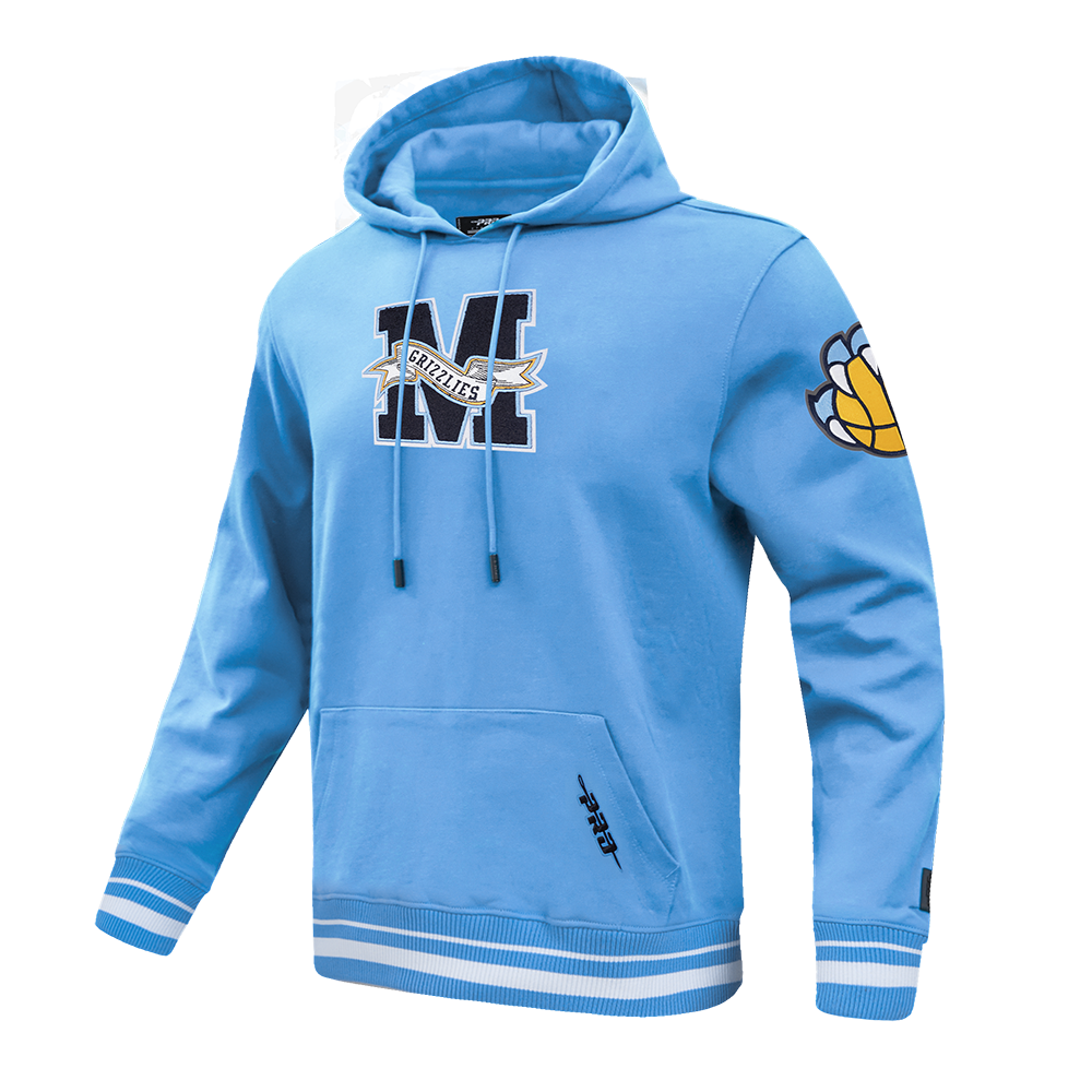 NBA MEMPHIS GRIZZLIES TEAM PENNANTS MEN'S RIB FLEECE PULLOVER HOODIE (UNIVERSITY BLUE)