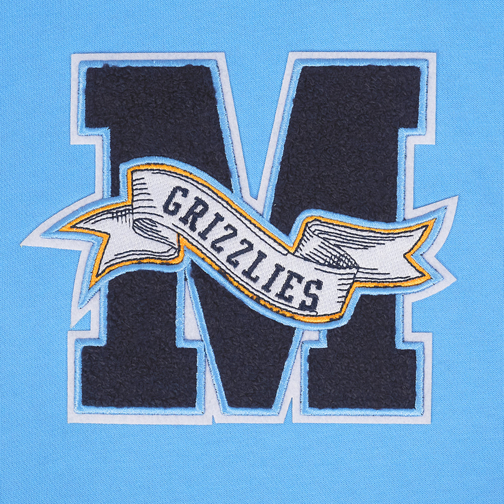 NBA MEMPHIS GRIZZLIES TEAM PENNANTS CHANDAIL À CAPUCHON EN MOLLETON CÔTELÉ POUR HOMME (BLEU UNIVERSITÉ)