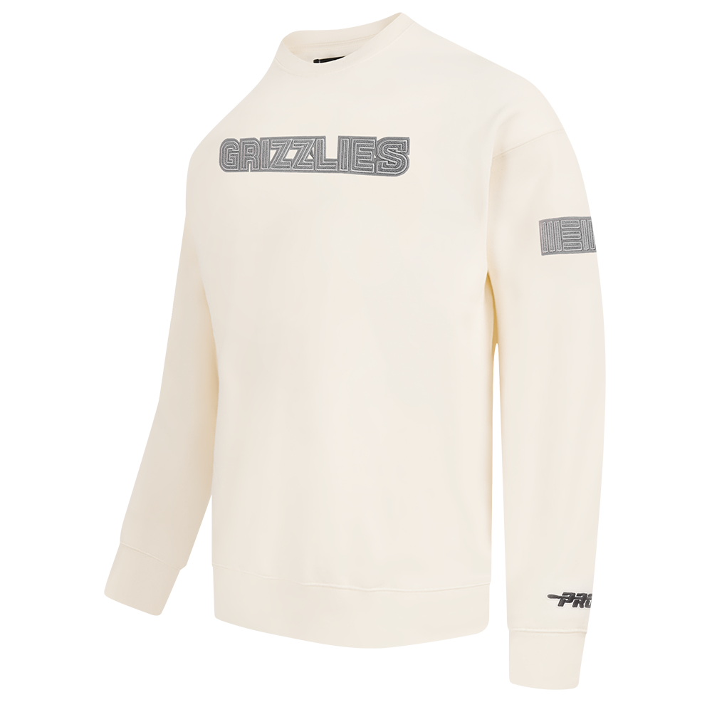 NBA MEMPHIS GRIZZLIES REVERSE FRENCH TERRY MEN'S DROP SHOULDER FLC C (EGGSHELL)