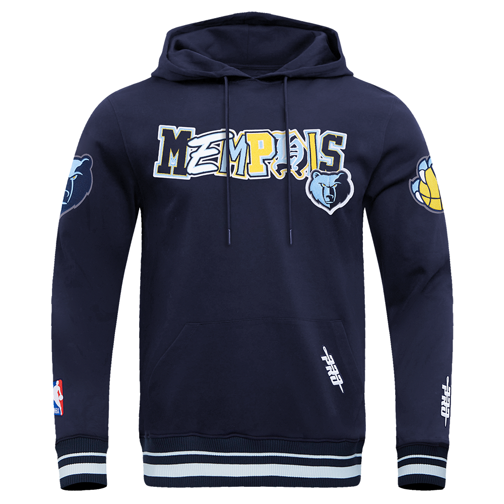 NBA MEMPHIS GRIZZLIES CITY RANSOM MEN'S RIB FLEECE PULLOVER HOODIE (MIDNIGHT NAVY)