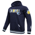 NBA MEMPHIS GRIZZLIES CITY RANSOM MEN'S RIB FLEECE PULLOVER HOODIE (MIDNIGHT NAVY)