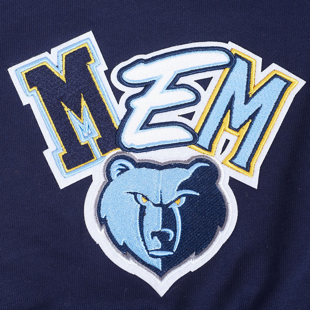NBA MEMPHIS GRIZZLIES CITY RANSOM MEN'S RIB FLEECE PULLOVER HOODIE (MIDNIGHT NAVY)