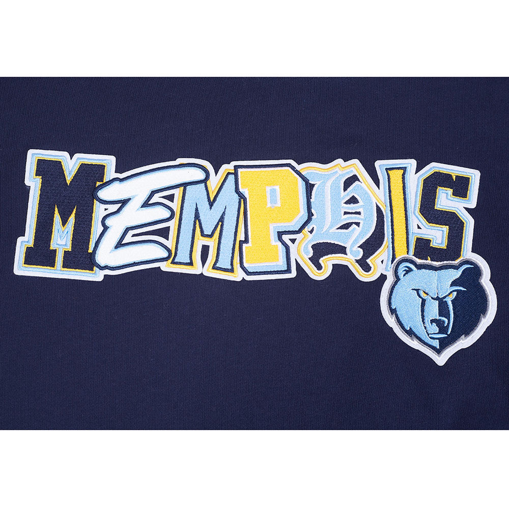 NBA MEMPHIS GRIZZLIES CITY RANSOM MEN'S RIB FLEECE PULLOVER HOODIE (MIDNIGHT NAVY)