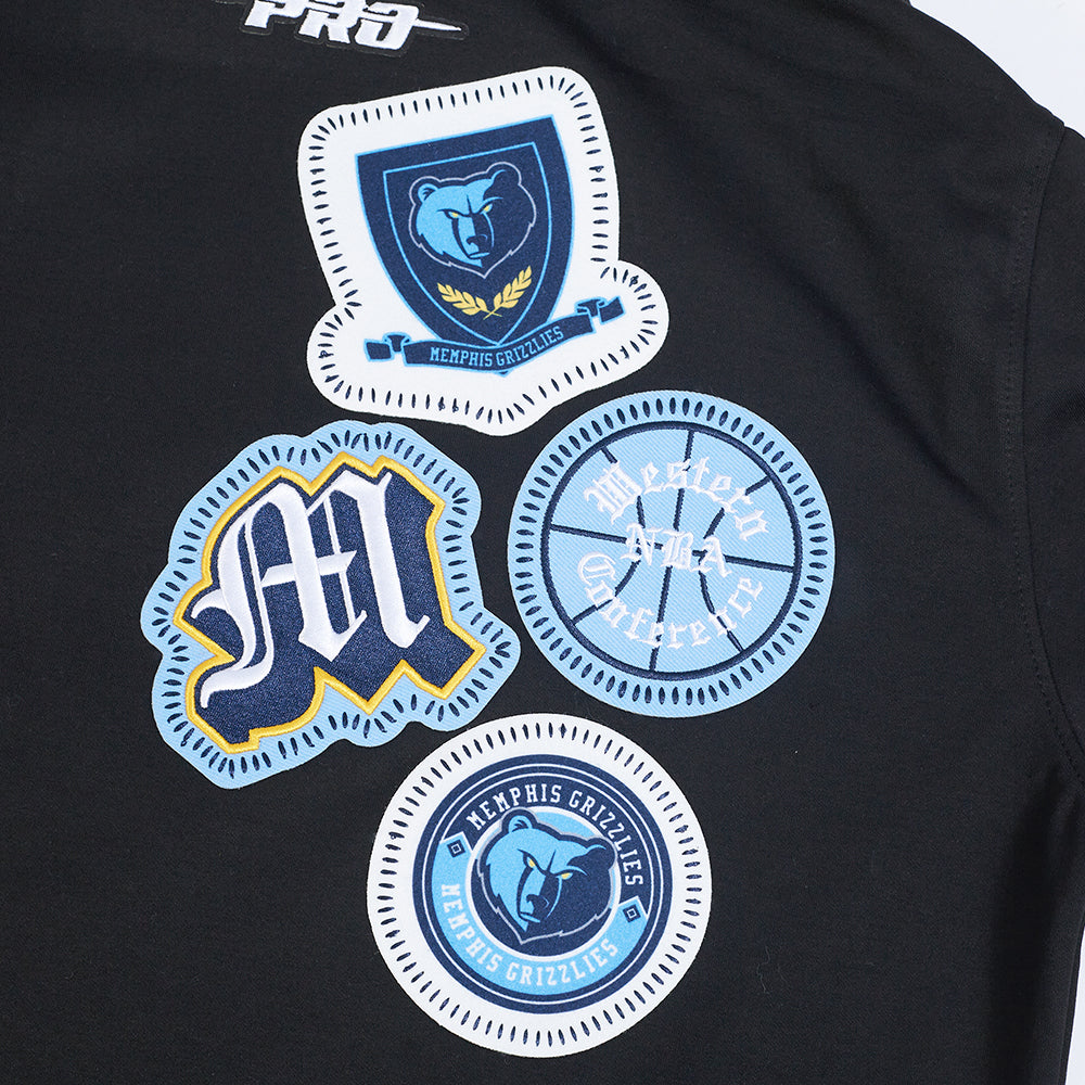 NBA MEMPHIS GRIZZLIES DIY PICK STITCH MEN'S DOUBLE KNIT PULLOVER HOODIE (BLACK)