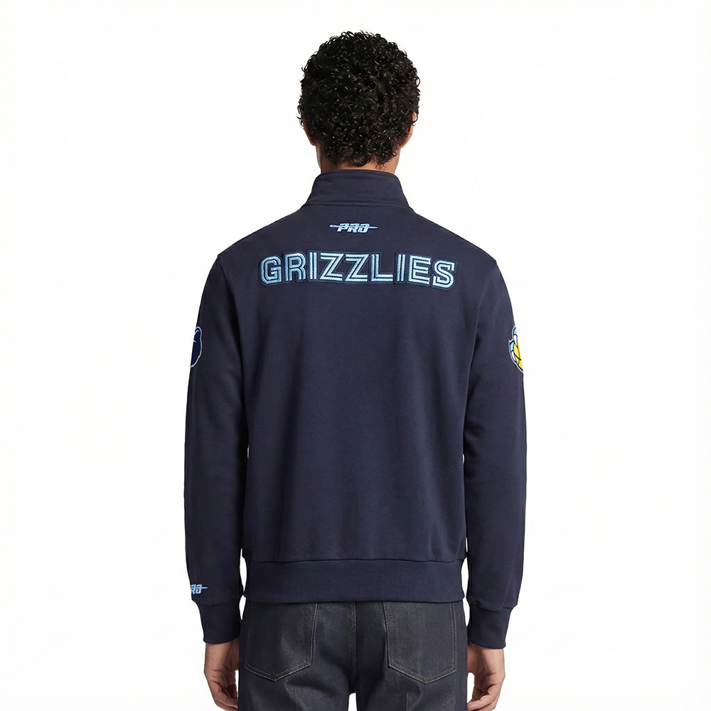 NBA MEMPHIS GRIZZLIES CITY ARCH MEN'S FLC 1/4 ZIP (MIDNIGHT NAVY)