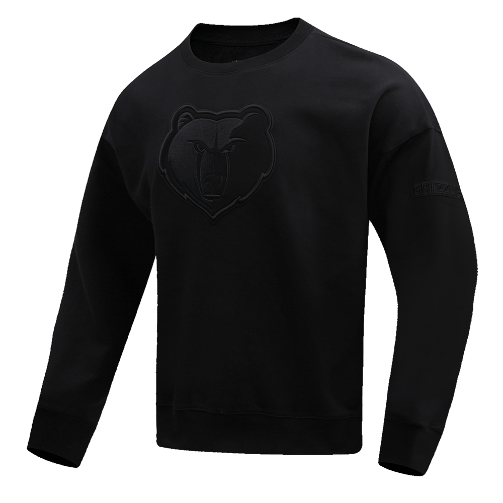 NBA MEMPHIS GRIZZLIES NEUTRAL DROP SHOULDER MEN'S CREWNECK (BLACK)
