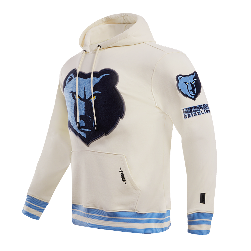 NBA MEMPHIS GRIZZLIES RETRO CLASSIC MEN'S PULLOVER HOODIE (EGGSHELL/UNIVERSAL BLUE)