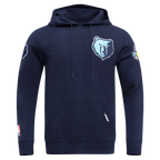 NBA MEMPHIS GRIZZLIES CLASSIC CHANDAIL À CAPUCHON EN MAILLE DOUBLE ET CHENILLE POUR HOMME (MARINE MINUIT)