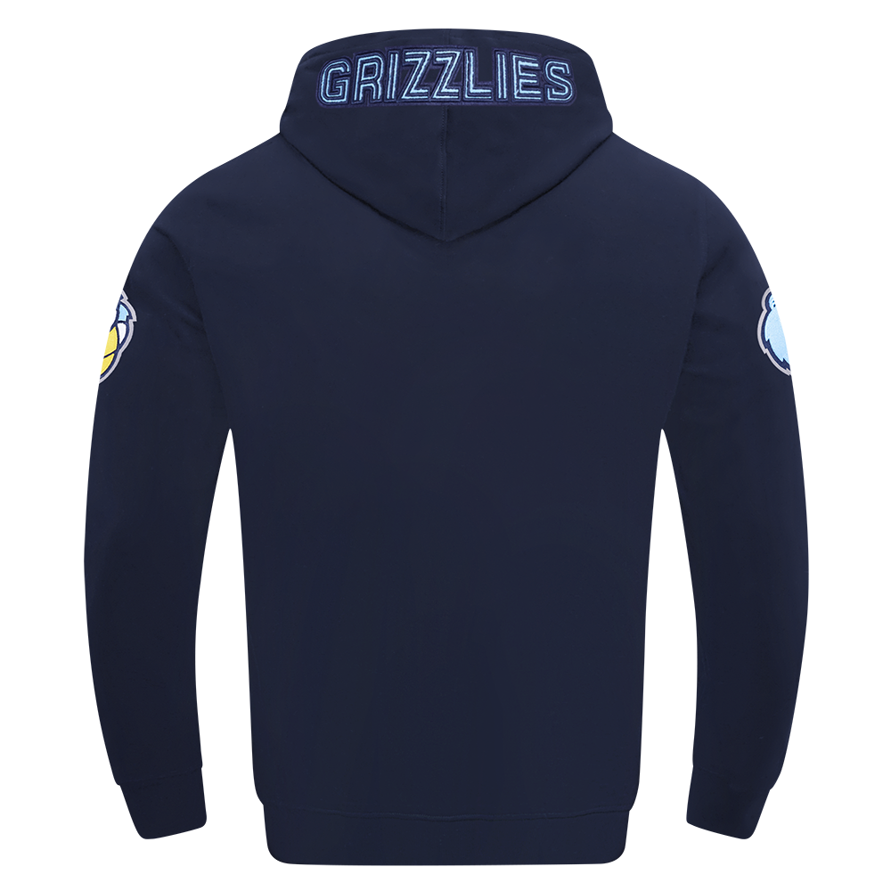 NBA MEMPHIS GRIZZLIES CLASSIC CHANDAIL À CAPUCHON EN MAILLE DOUBLE ET CHENILLE POUR HOMME (MARINE MINUIT)