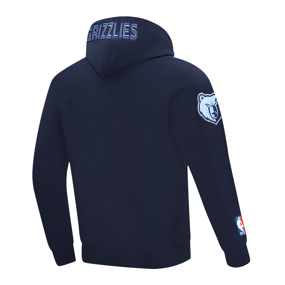 NBA MEMPHIS GRIZZLIES CLASSIC CHANDAIL À CAPUCHON EN MAILLE DOUBLE ET CHENILLE POUR HOMME (MARINE MINUIT)