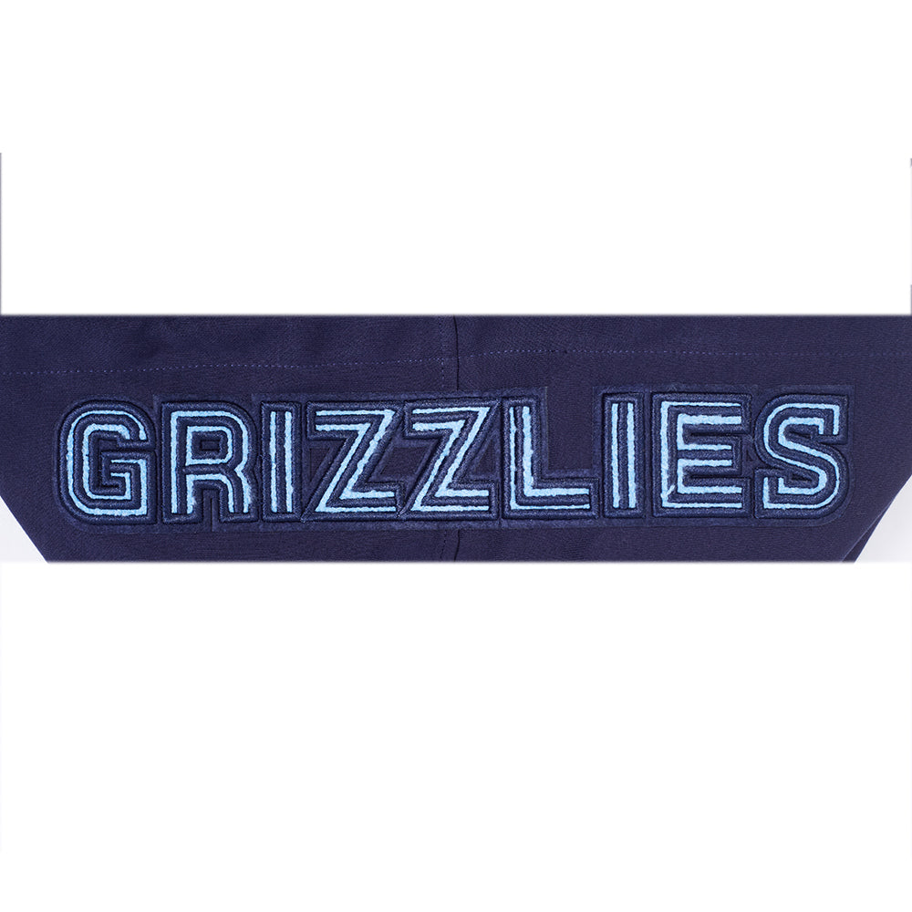 NBA MEMPHIS GRIZZLIES CLASSIC CHANDAIL À CAPUCHON EN MAILLE DOUBLE ET CHENILLE POUR HOMME (MARINE MINUIT)