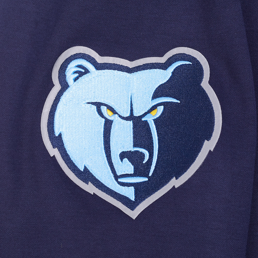 NBA MEMPHIS GRIZZLIES CLASSIC CHANDAIL À CAPUCHON EN MAILLE DOUBLE ET CHENILLE POUR HOMME (MARINE MINUIT)