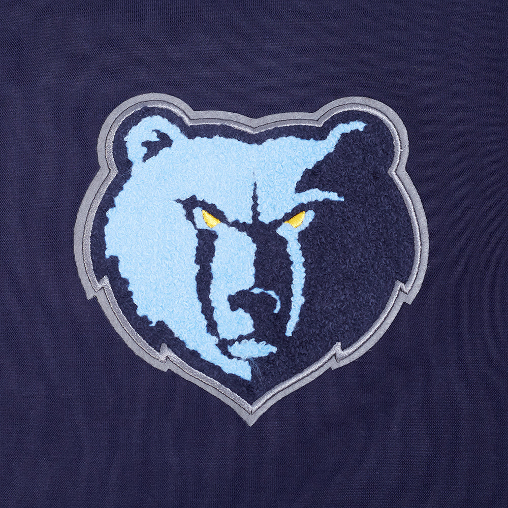 NBA MEMPHIS GRIZZLIES CLASSIC CHANDAIL À CAPUCHON EN MAILLE DOUBLE ET CHENILLE POUR HOMME (MARINE MINUIT)