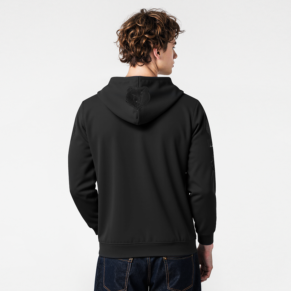 NBA MEMPHIS GRIZZLIES CLASSIC MEN'S 3BK DK PO HOODIE (TRIPLE BLACK)