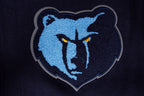 NBA MEMPHIS GRIZZLIES SCRIPT TAIL BLOUSON COLLÉGIAL EN LAINE À BORDS CÔTELÉS POUR HOMME (MARINE MINUIT/BLANC)