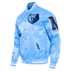 NBA MEMPHIS GRIZZLIES OLD ENGLISH MEN'S RIB SATIN JACKET (UNIVERSITY BLUE)