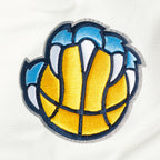 NBA MEMPHIS GRIZZLIES OLD ENGLISH BLOUSON COLLÉGIAL EN LAINE À BORDS CÔTELÉS POUR HOMME (MARINE MINUIT/BLANC)