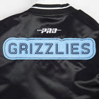 NBA MEMPHIS GRIZZLIES DIY PICK STITCH MEN'S RIB SATIN JACKET (BLACK)