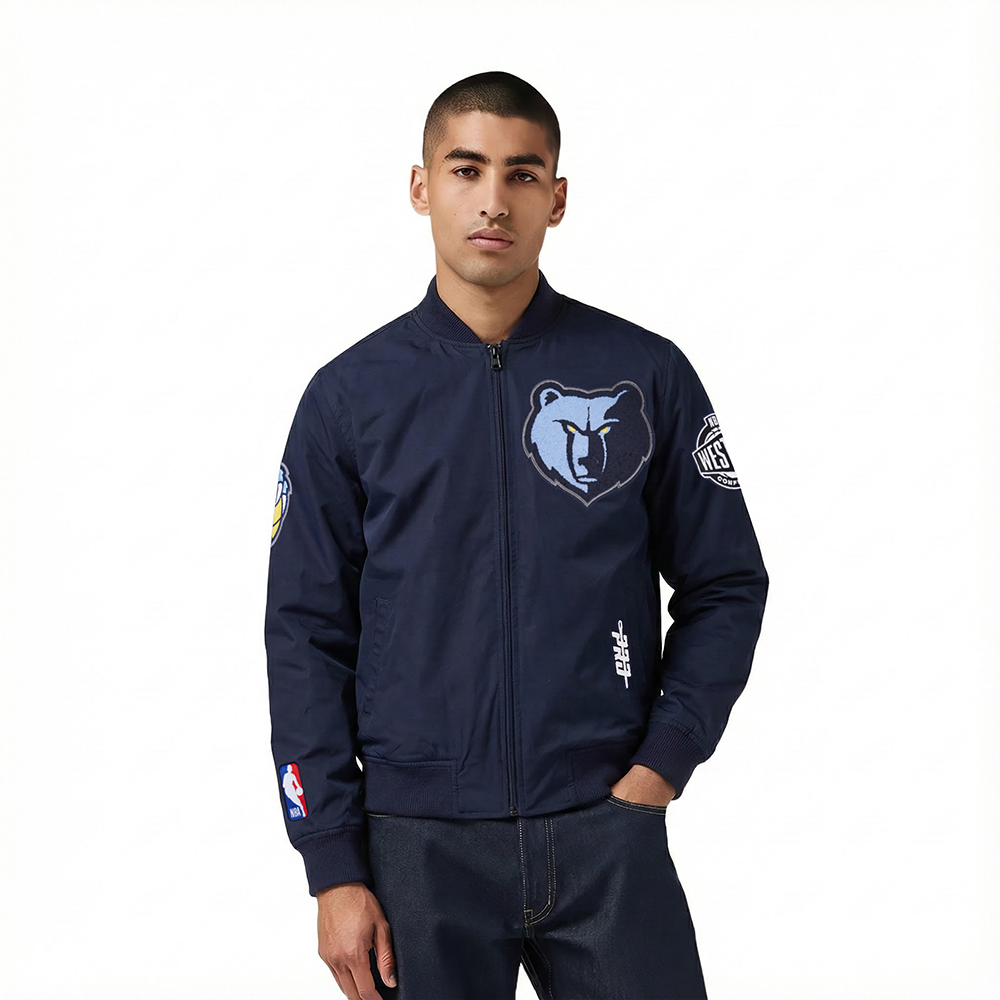 NBA MEMPHIS GRIZZLIES LIVING LARGE MEN'S TWILL JACKET (MIDNIGHT NAVY)