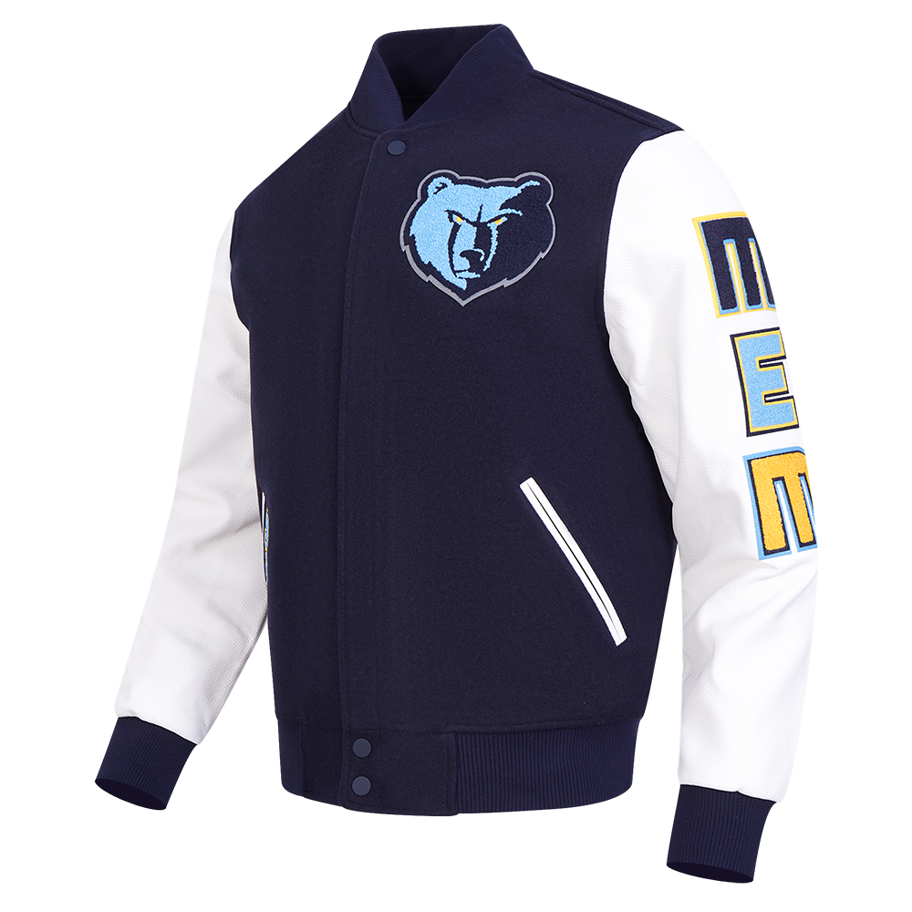 NBA MEMPHIS GRIZZLIES CLASSIC WOOL MEN'S VARSITY JACKET (NAVY)