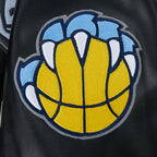 NBA MEMPHIS GRIZZLIES MODERN ORIGINALS MEN'S LEATHER VARSITY JACKET (JET BLACK)