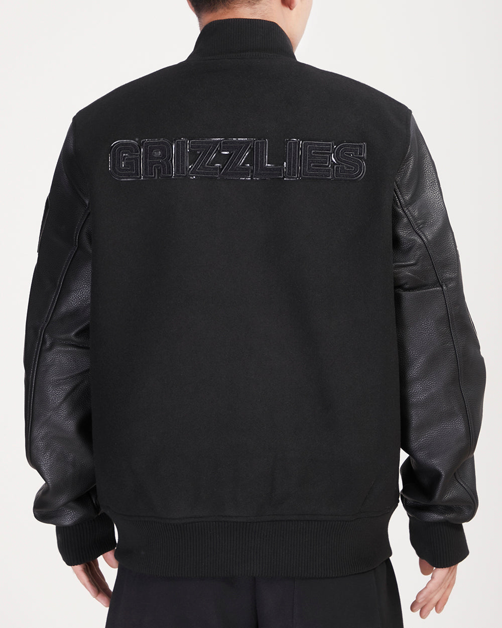 NBA MEMPHIS GRIZZLIES TRIPLE BLACK WOOL MEN'S VARSITY JACKET (TRIPLE BLACK)