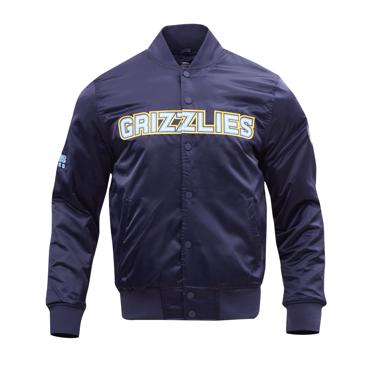 NBA MEMPHIS GRIZZLIES BLOUSON EN SATIN À GRAND LOGO POUR HOMME (MARINE MINUIT)