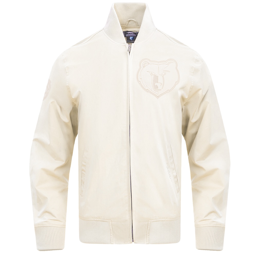 NBA MEMPHIS GRIZZLIES NEUTRAL MEN'S  TWILL JACKET (EGGSHELL)