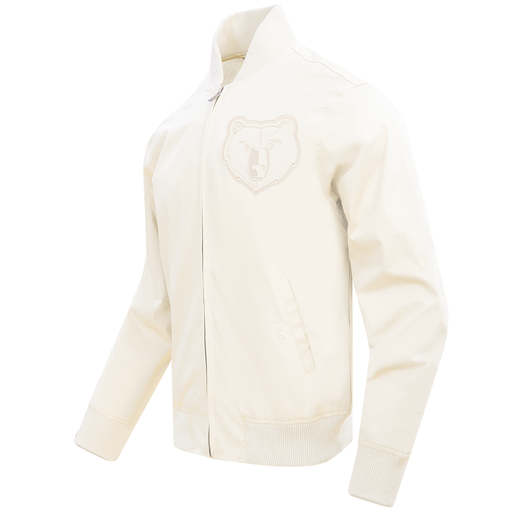 NBA MEMPHIS GRIZZLIES NEUTRAL MEN'S  TWILL JACKET (EGGSHELL)