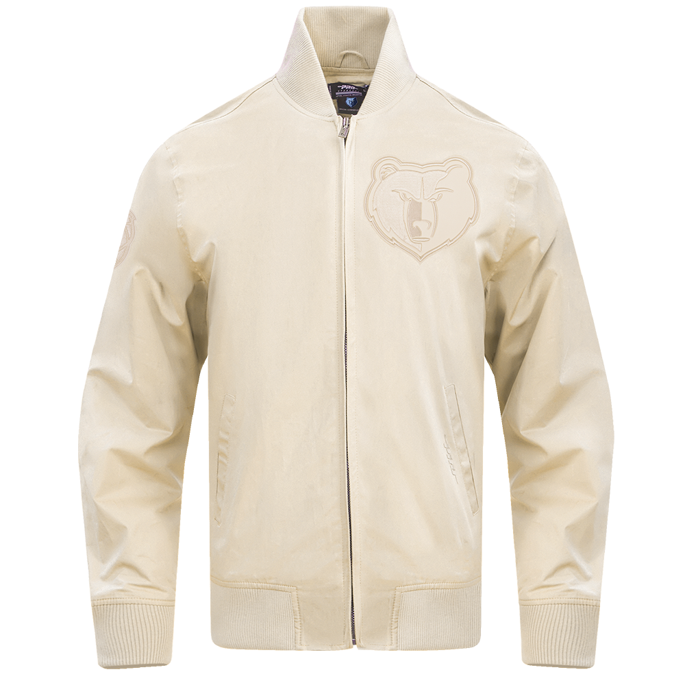 NBA MEMPHIS GRIZZLIES NEUTRAL MEN'S  TWILL JACKET (EGGSHELL)