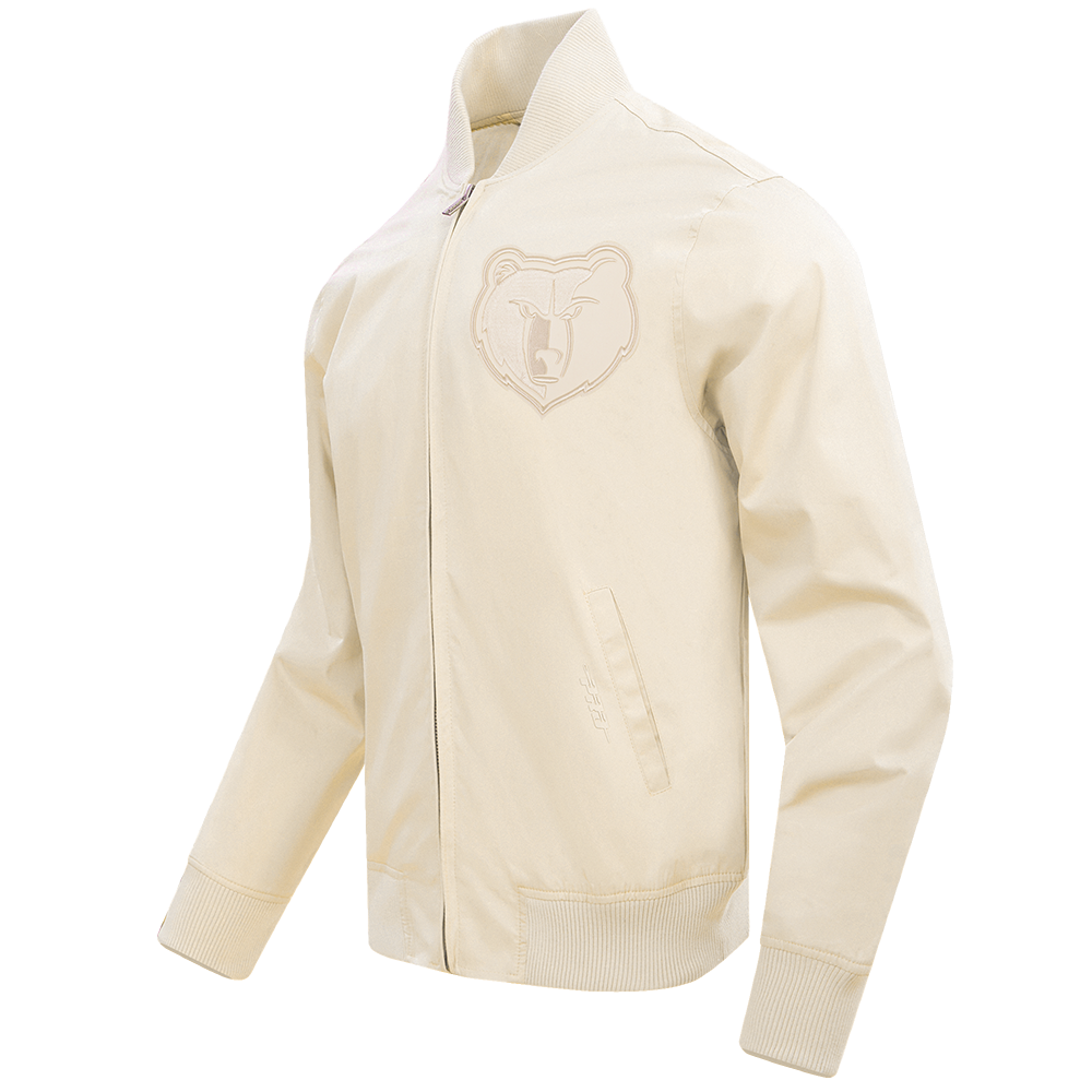 NBA MEMPHIS GRIZZLIES NEUTRAL MEN'S  TWILL JACKET (EGGSHELL)