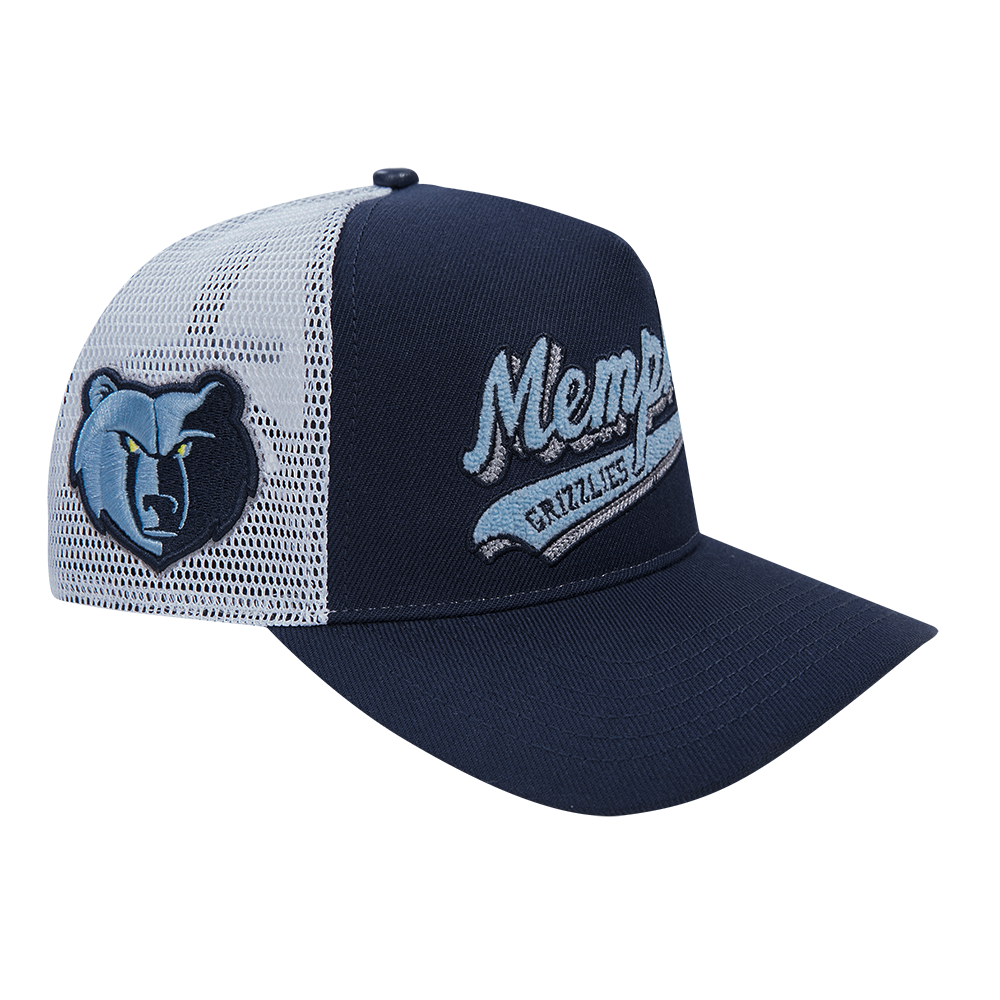 NBA MEMPHIS GRIZZLIES SCRIPT TAIL TRUCKER HAT (MIDNIGHT NAVY)