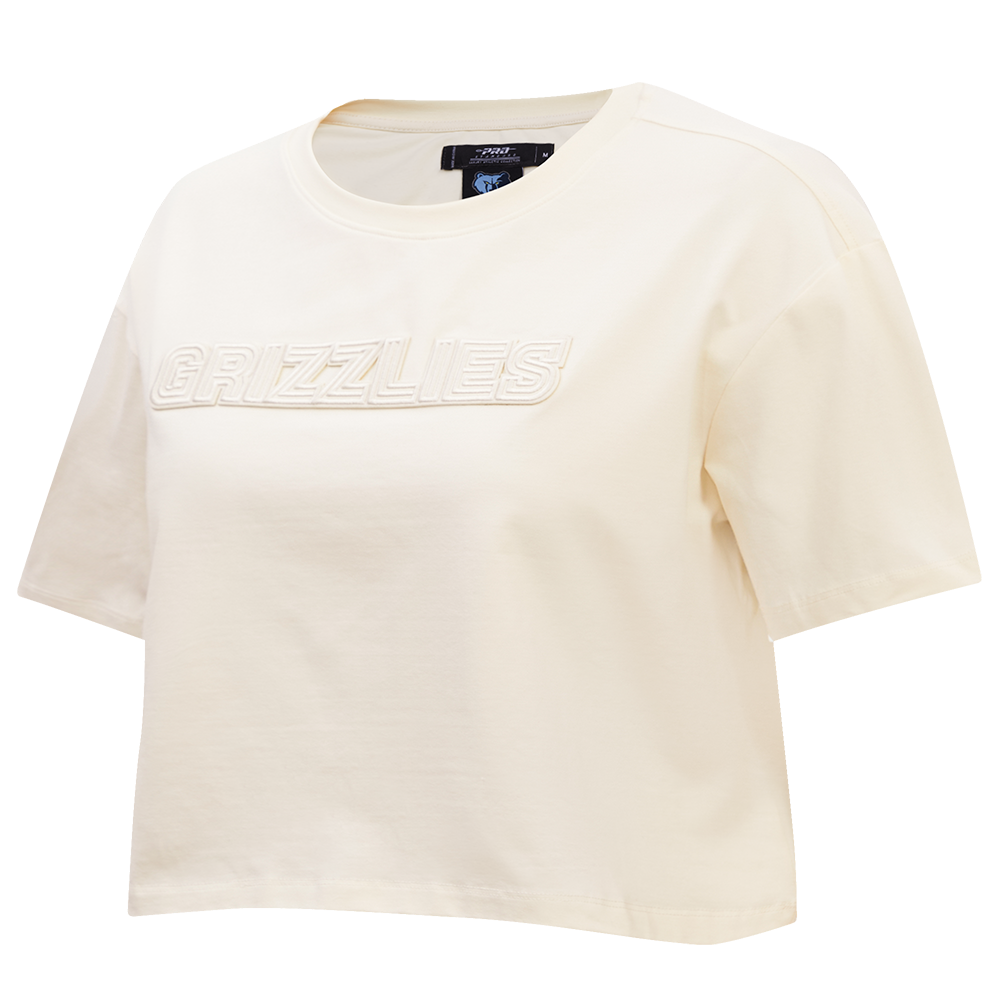 NBA MEMPHIS GRIZZLIES NEUTRAL WOMEN'S BOXY TEE (EGGSHELL)