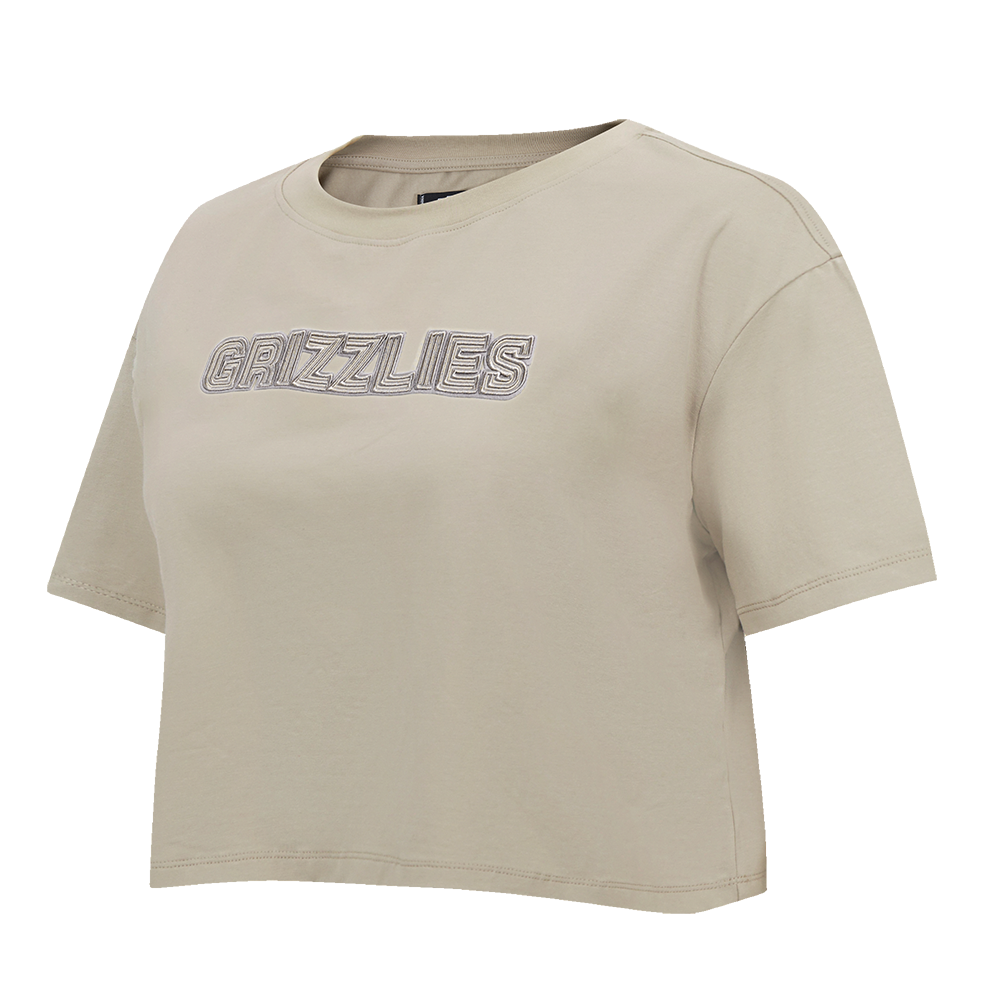 NBA MEMPHIS GRIZZLIES NEUTRAL WOMEN'S BOXY TEE (TAUPE)