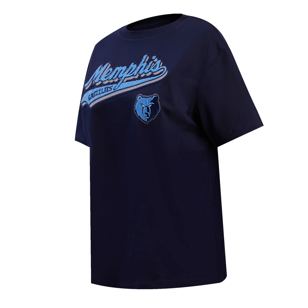 NBA MEMPHIS GRIZZLIES SCRIPT TAIL WOMEN'S BOYFRIEND TEE (MIDNIGHT NAVY)