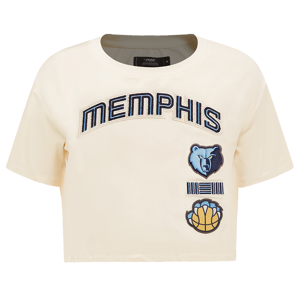 NBA MEMPHIS GRIZZLIES RETRO CLASSIC WOMEN'S BOXY TEE (EGGSHELL)