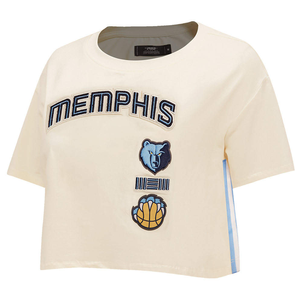 NBA MEMPHIS GRIZZLIES RETRO CLASSIC WOMEN'S BOXY TEE (EGGSHELL)