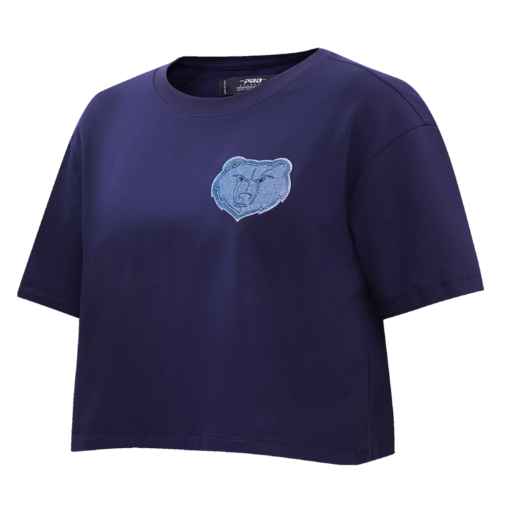 NBA MEMPHIS GRIZZLIES VARSITY BLUES WOMEN'S BOXY TEE (MIDNIGHT NAVY)