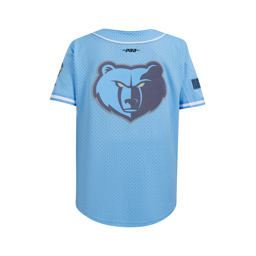 NBA MEMPHIS GRIZZLIES CLASSIC BIG BOY'S MESH BUTTON DOWN SHIRT (UNIVERSITY BLUE)
