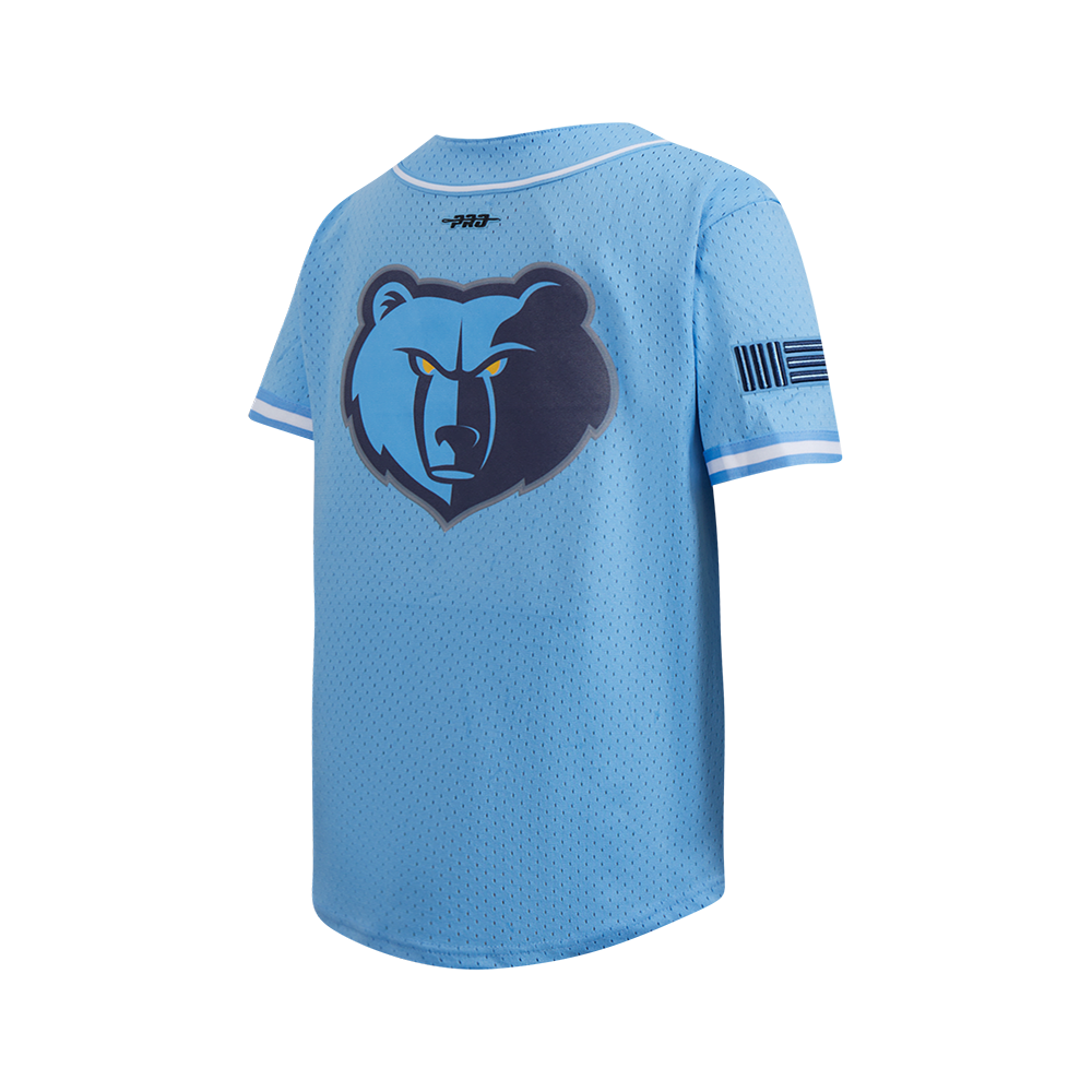 NBA MEMPHIS GRIZZLIES CLASSIC BIG BOY'S MESH BUTTON DOWN SHIRT (UNIVERSITY BLUE)