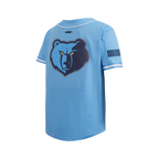 NBA MEMPHIS GRIZZLIES CLASSIC BIG BOY'S MESH BUTTON DOWN SHIRT (UNIVERSITY BLUE)