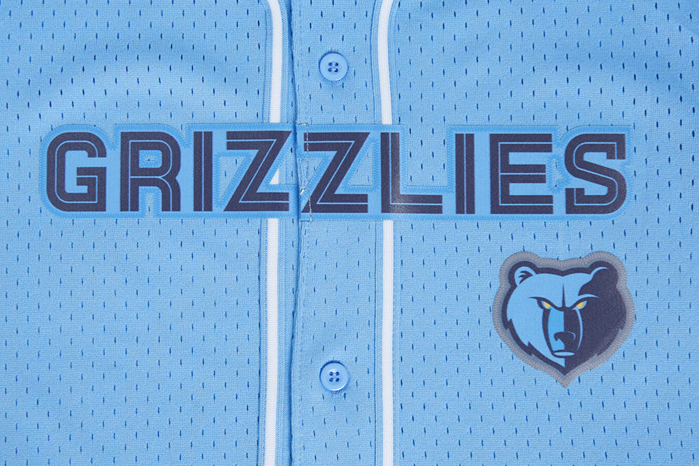 NBA MEMPHIS GRIZZLIES CLASSIC BIG BOY'S MESH BUTTON DOWN SHIRT (UNIVERSITY BLUE)