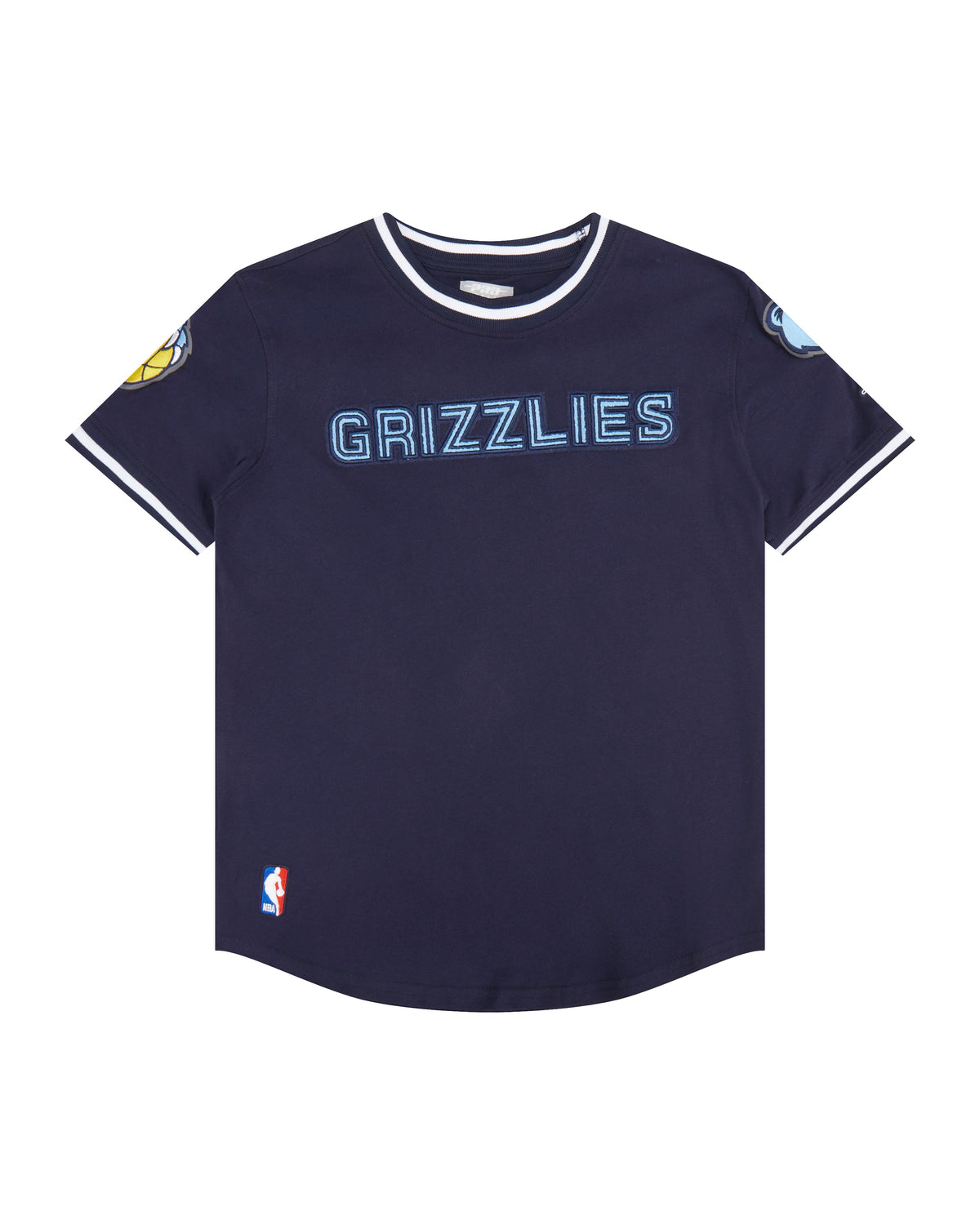 NBA MEMPHIS GRIZZLIES CLASSIC T-SHIRT CÔTELÉ RAYÉ À MANCHES COURTES POUR GARÇON JUNIOR (MARINE MINUIT)