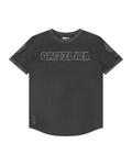 NBA MEMPHIS GRIZZLIES TRIPLE BLACK BIG BOY'S SHORT SLEEVE STRIPED RIB TEE (JET BLACK)