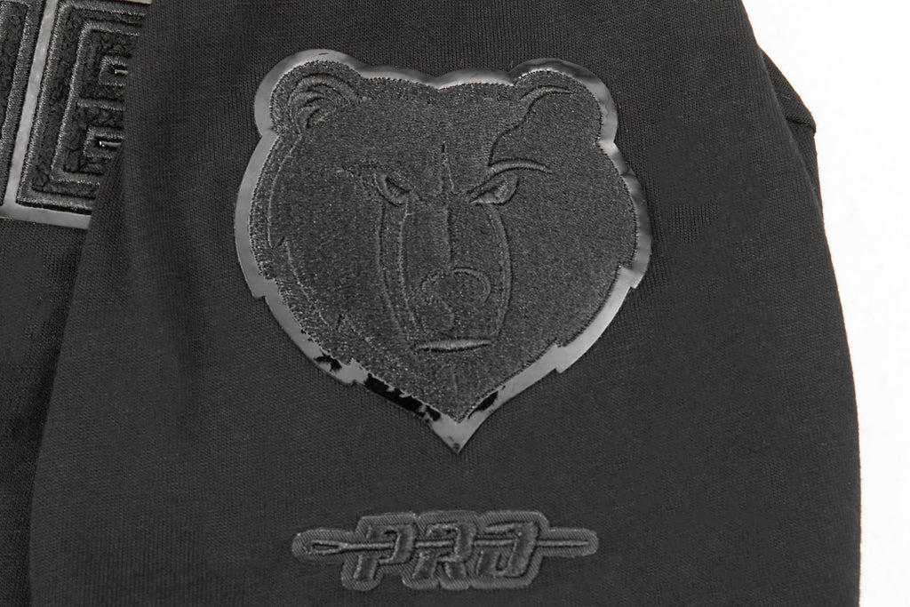 NBA MEMPHIS GRIZZLIES TRIPLE BLACK BIG BOY'S SHORT SLEEVE STRIPED RIB TEE (JET BLACK)