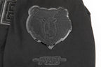NBA MEMPHIS GRIZZLIES TRIPLE BLACK BIG BOY'S SHORT SLEEVE STRIPED RIB TEE (JET BLACK)