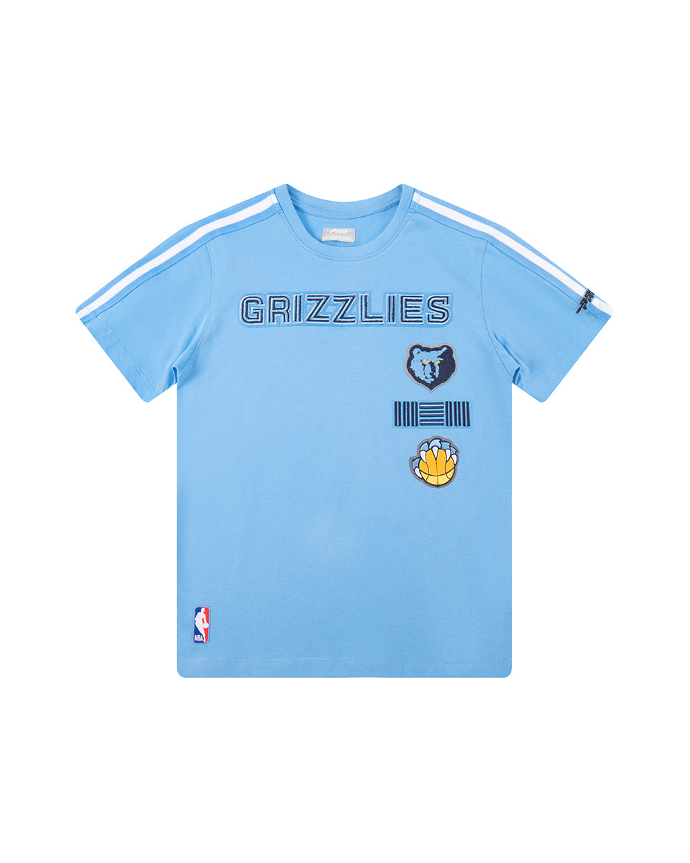 NBA MEMPHIS GRIZZLIES RETRO CLASSIC T-SHIRT À BANDES À MANCHES COURTES POUR GARÇON JUNIOR (BLEU UNIVERSITÉ)